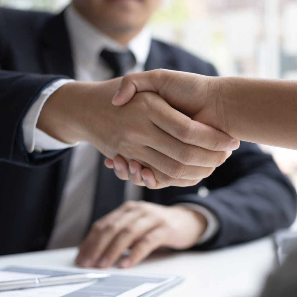 Handshake as a symbol of agreement